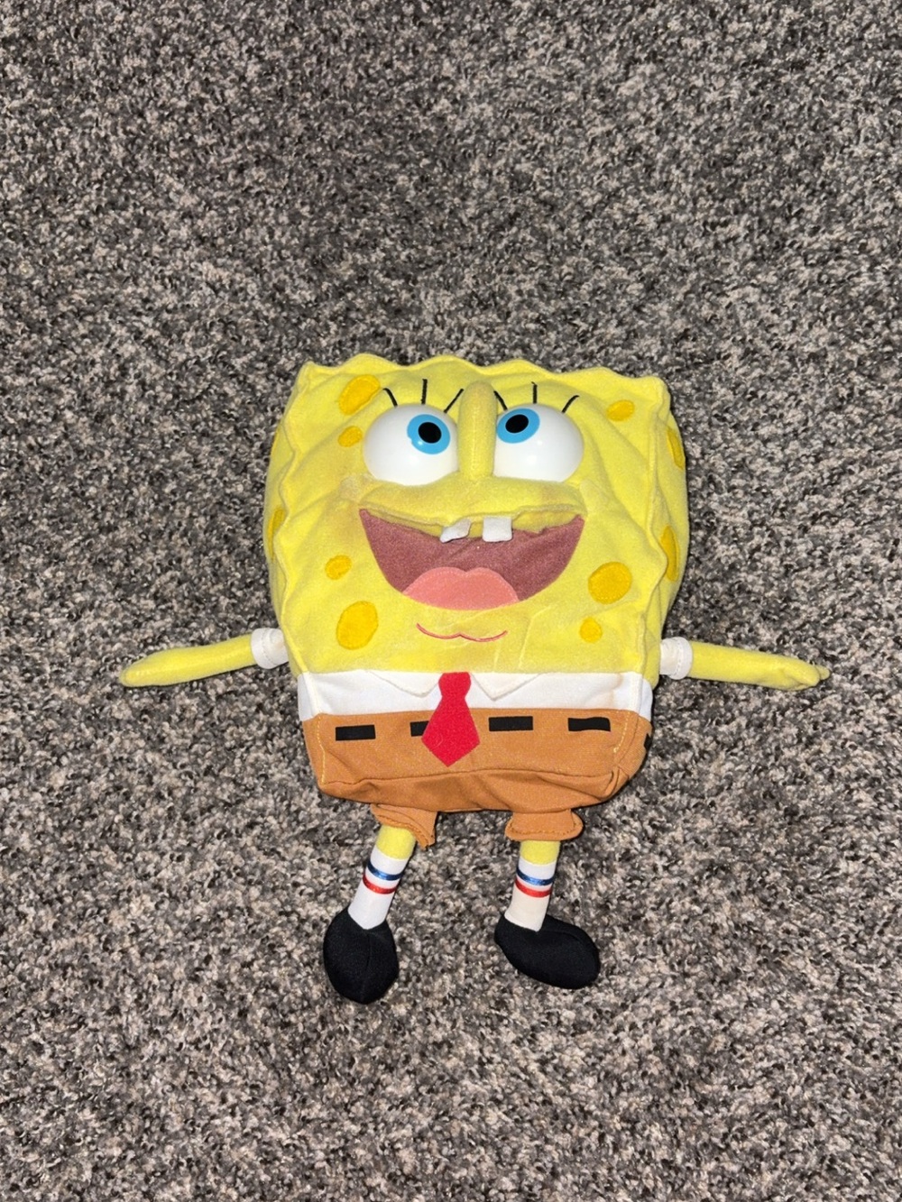 Gund Yellow SpongeBob SquarePants Plush with Brown Shorts and Red Tie